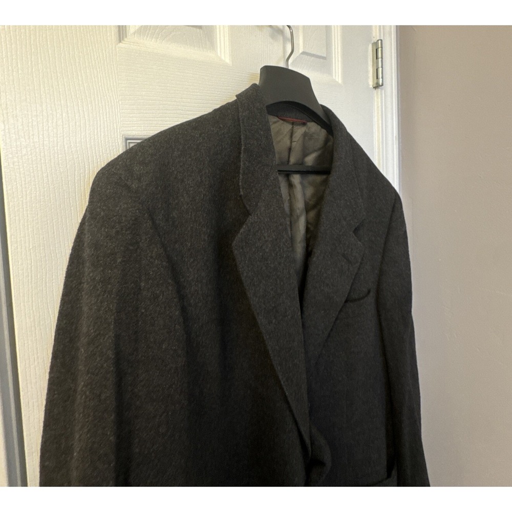 Hart Schaffner Marx Camel Hair Blazer Sport Coat Mens 46 Grey 2 Button Vented - Picture 2 of 16